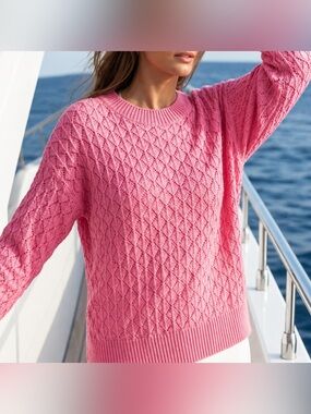 Anniewear NWT pink Pointelle sweater, large